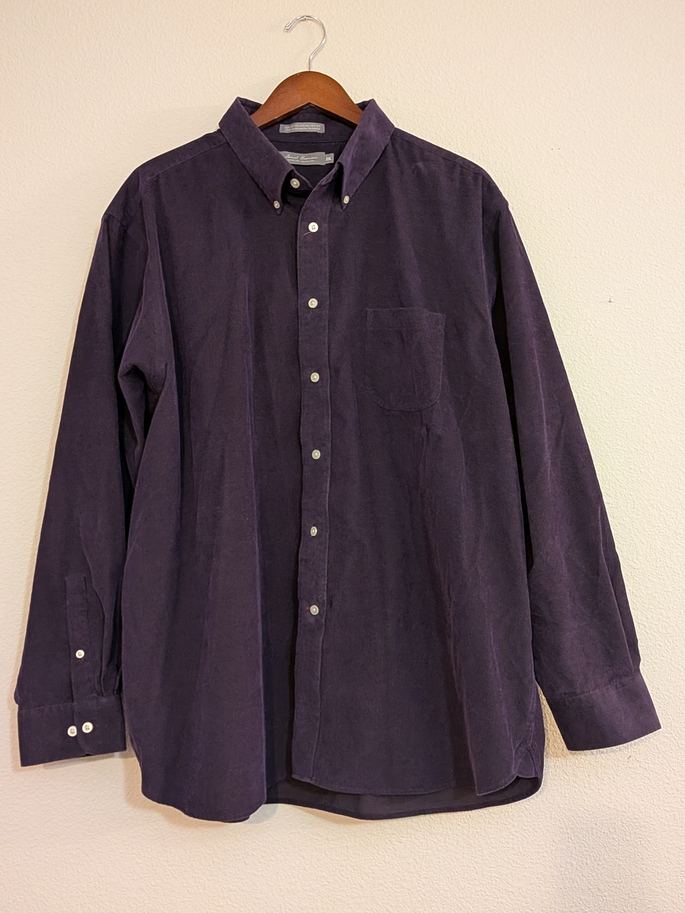 Daniel Cremieux Men's Corduroy Button-Down Shirt in Dark Purple